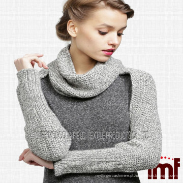 Cachecol manga padrão de tricô de cashmere envoltório de suéter